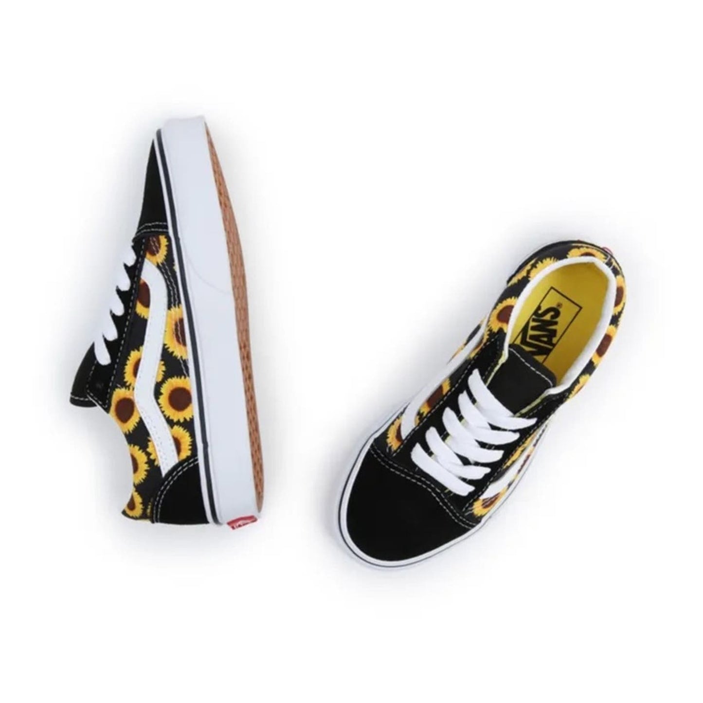 Vans Kids Old Skool Sunflower Black/Yellow Skate Sneakers - Kids Size 12.0