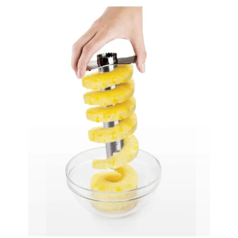 OXO Pineapple Corer Slicer Cutter Tool Silver w/ Black T-Handle Depth