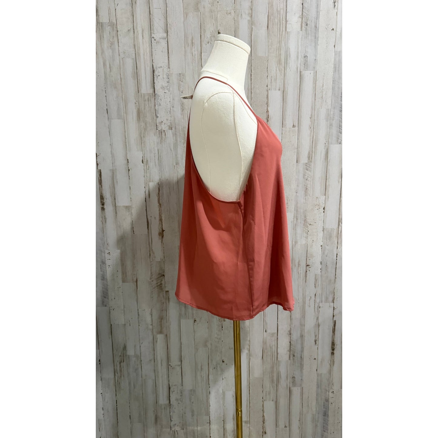 Wet Seal Cami Tank Top Womens Size L Pink V-Neck Racerback Spaghetti