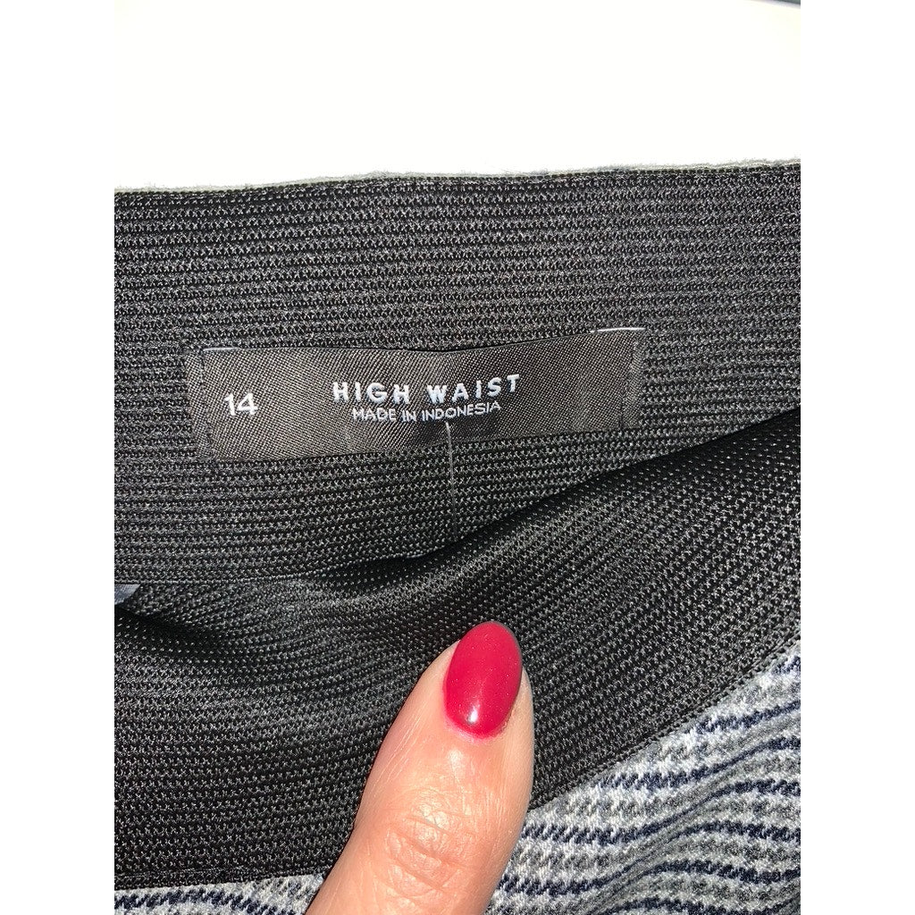 NWT Ann Taylor LOFT Women's Plaid Dress Pants Black Size 14