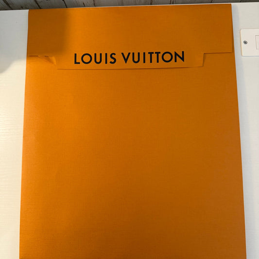 Louis Vuitton Large Orange Gift Envelope Packaging Sleeve Black Logo 17x13