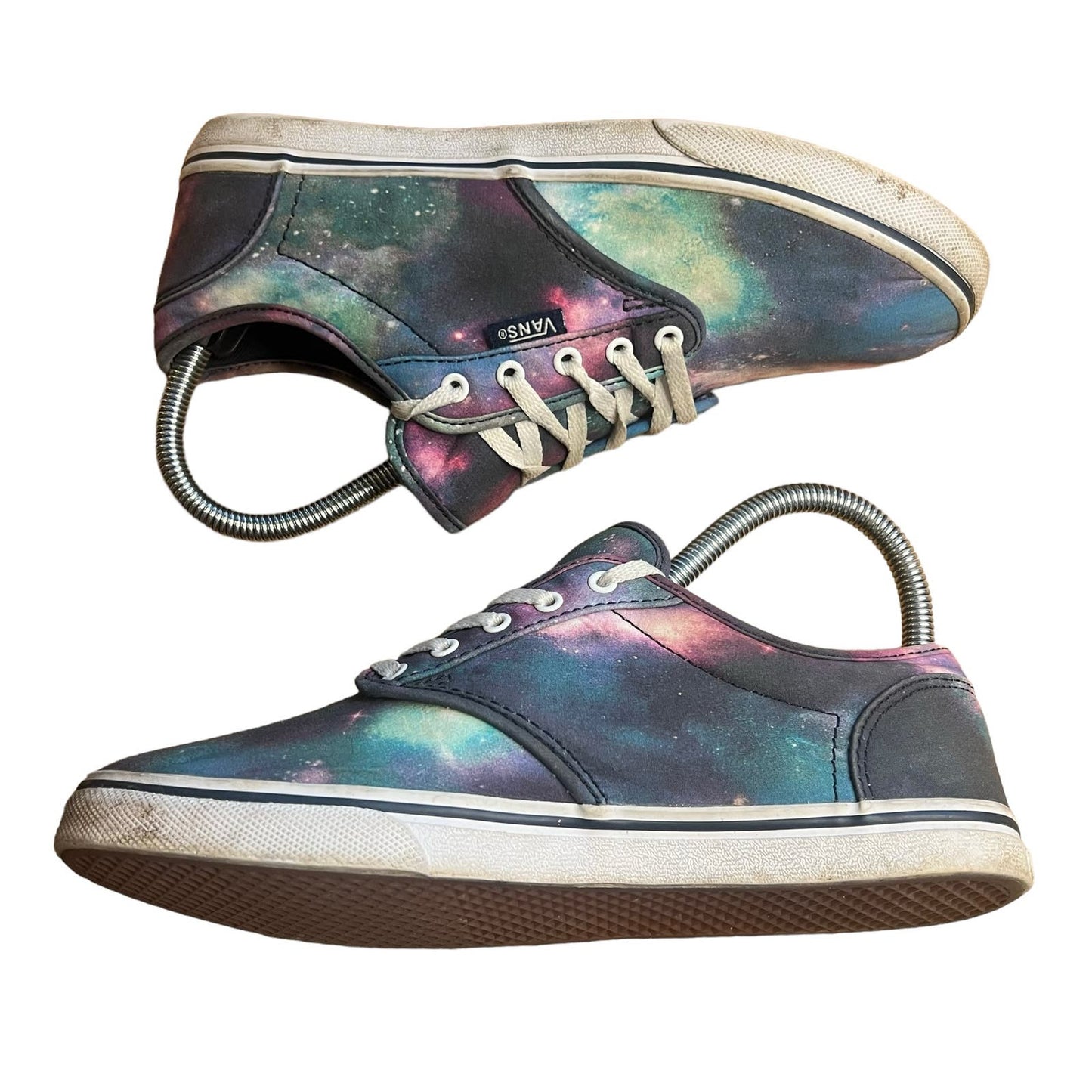 Vans Off The Wall Women's 6 Blue Cosmic Galaxy Skate Sneakers Lace Up