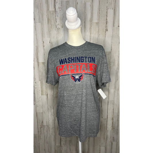 NWT Washington Capitals NHL Men's Size Medium Gray Logo Tee Shirt