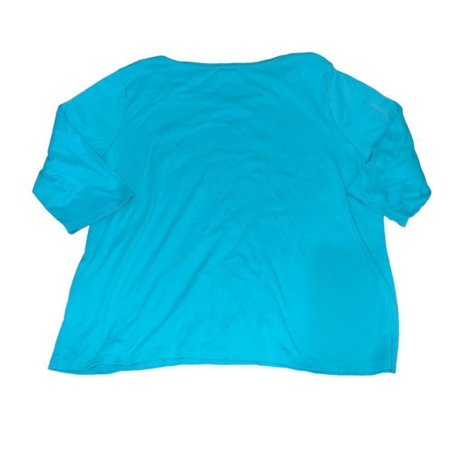 L.L Bean Women's 3/4 Sleeve Teal Blue Cotton Tee Size 2X