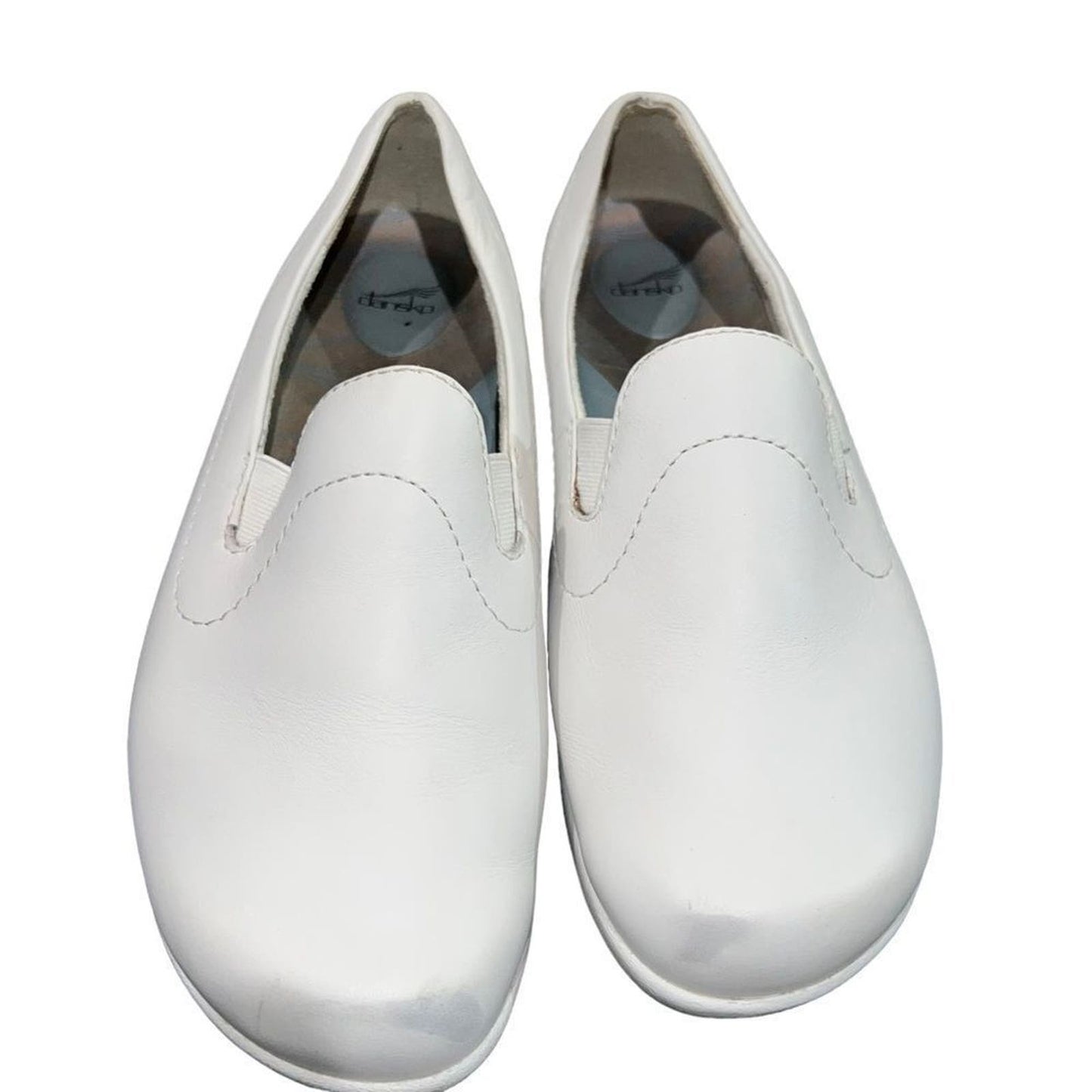 Dansko White Leather Women's Slip on Loafers Size 10.5