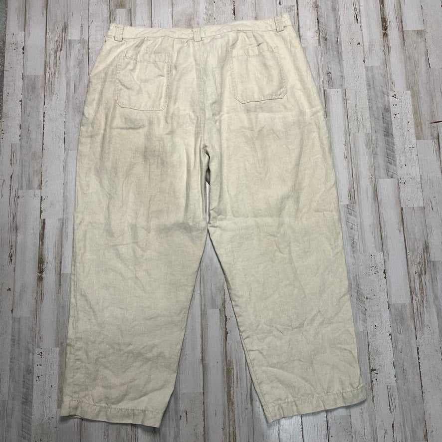 Lauren Ralph Lauren Women's 20W Linen Chino Pants Light Beige Casual Summer