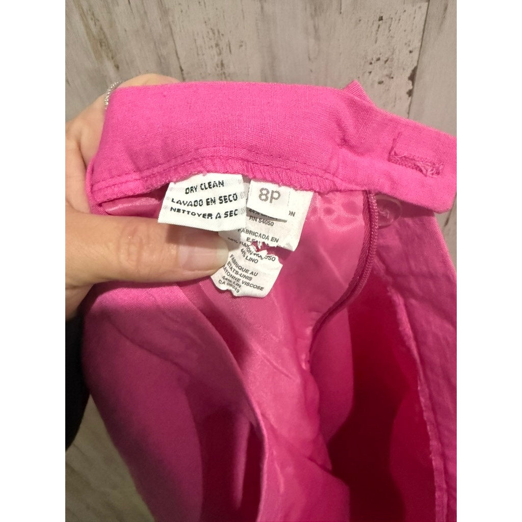 Jones New York Skirt Suit Set Womens Petite 8P Pink Blazer Pencil Skirt