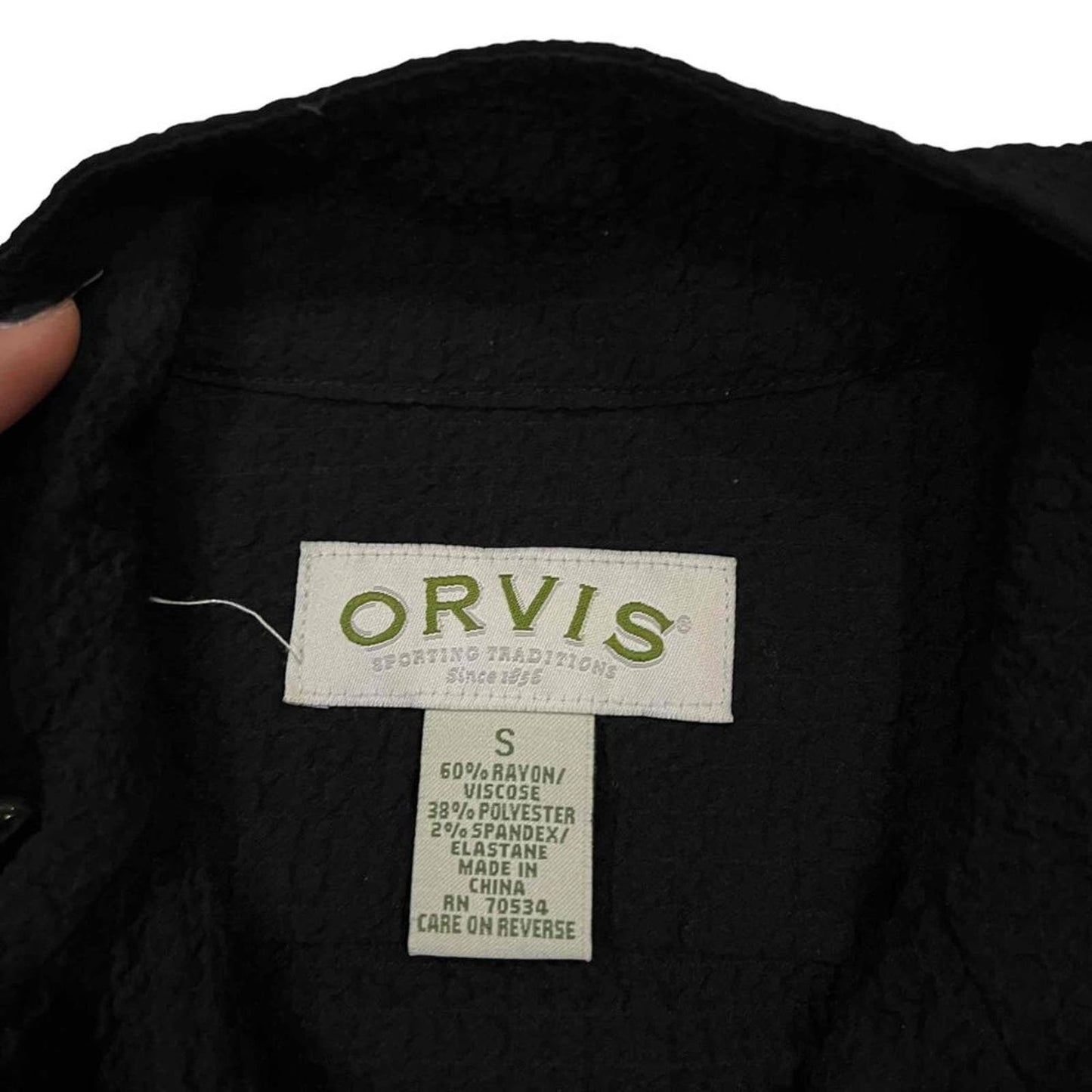 Orvis Women's Black Textured Wide-Leg Pants Long Sleeve Outfit Set Size Small