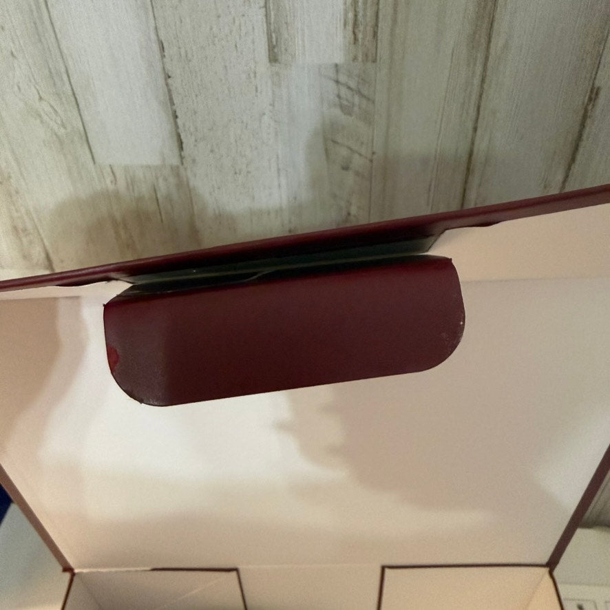 Gucci Large Burgundy Red Gift Box w/ Lid White Logo Packaging DAMAGED