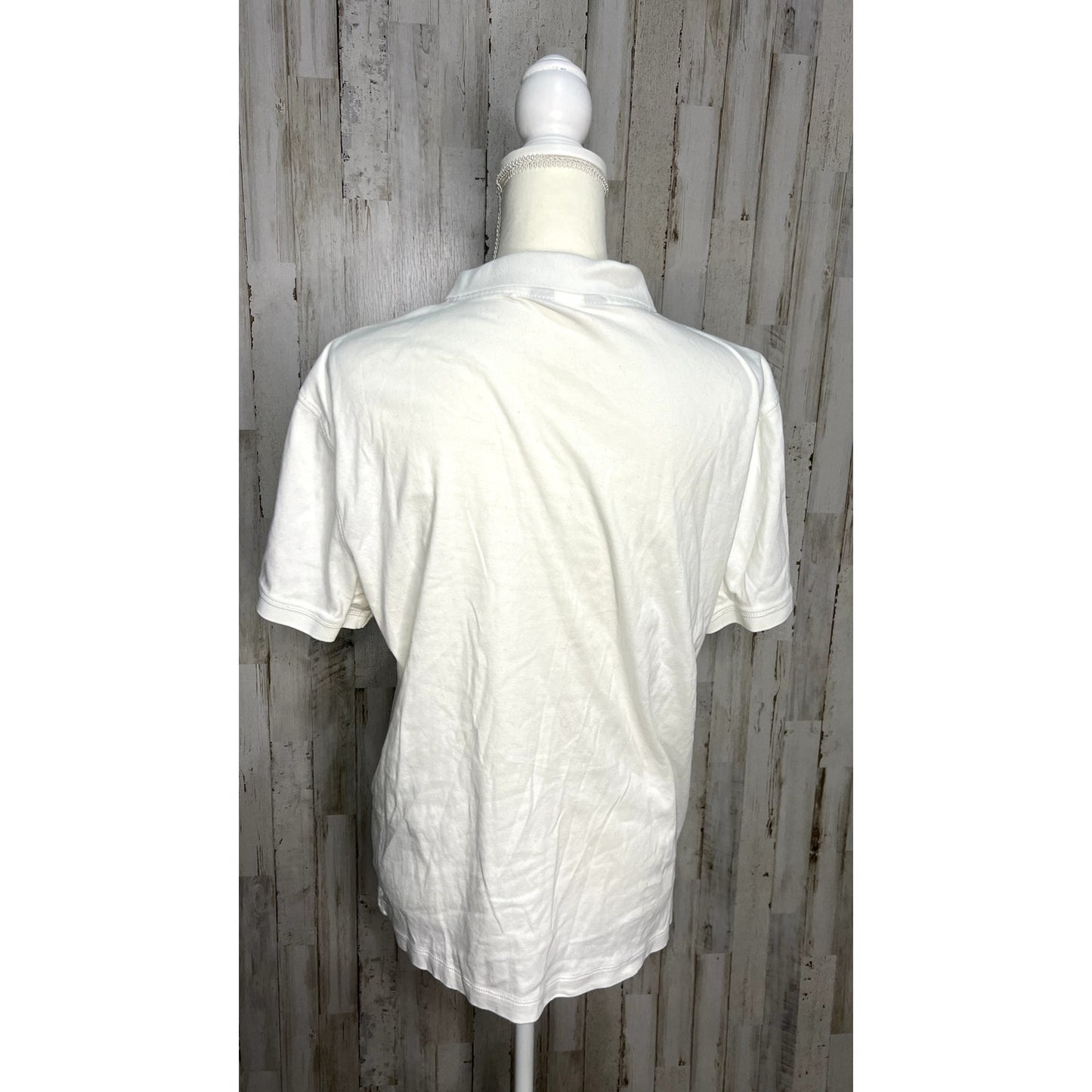 Banana Republic Men's White Short Sleeve Polo Shirt Size Medium Casual