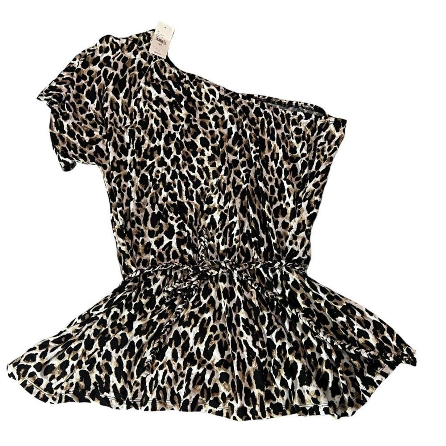 NWT Lane Bryant Leopard Print One Shoulder Top Size 18/20