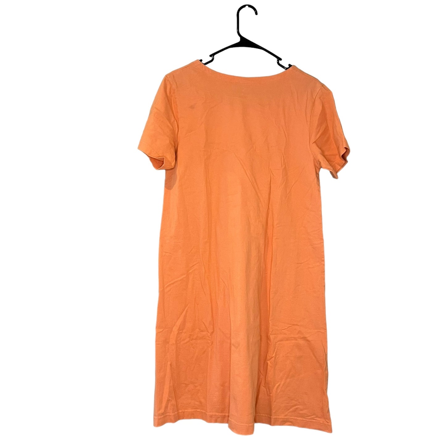 Jane Ashley Women's Large Orange Casual Flip-Flop Short Sleeve T-Shirt Dress