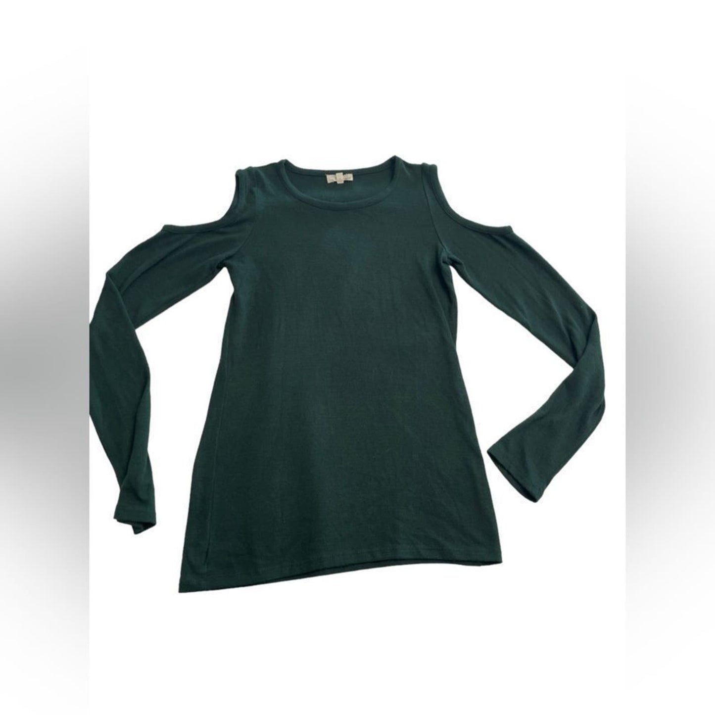 Aritzia Wilfred Free Forest Green Cold Shoulder Womens Blouse S Top Shirt