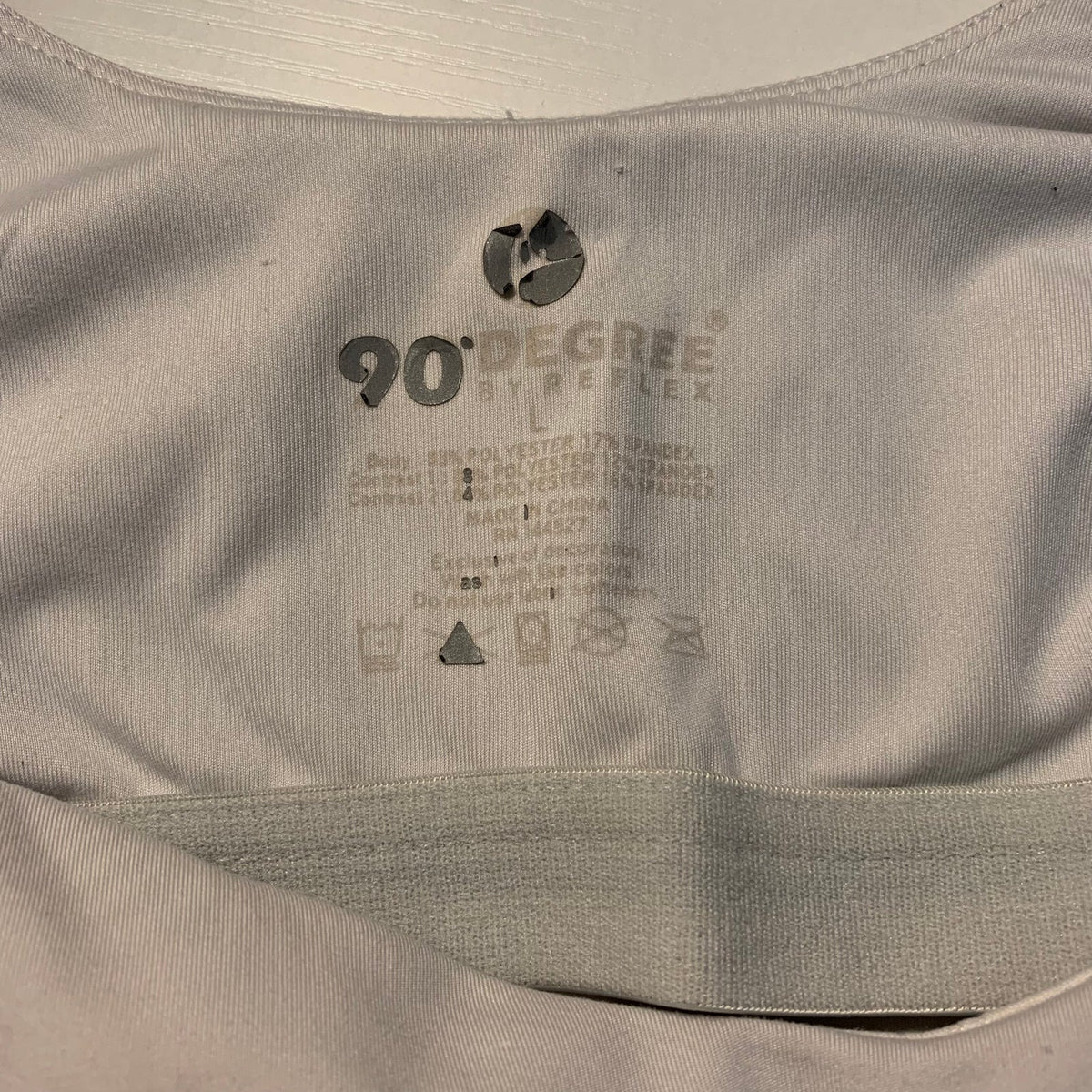 90 Degree by Reflex Grey Cropped Sports Bra Tank Size Large