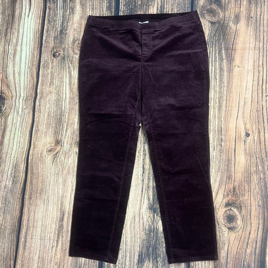 J. Jill Women's Corduroy Straight Pants Size Large Dark Purple Casual