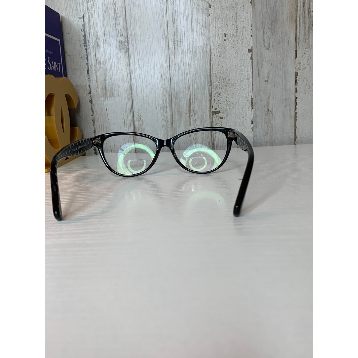 Ralph Lauren Womens Eyeglasses Prescription Frames Black Cat Eye Polka Dot Temples