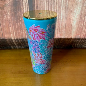 Lilly Pulitzer Tall Travel Tumbler Tropical Coral Reef