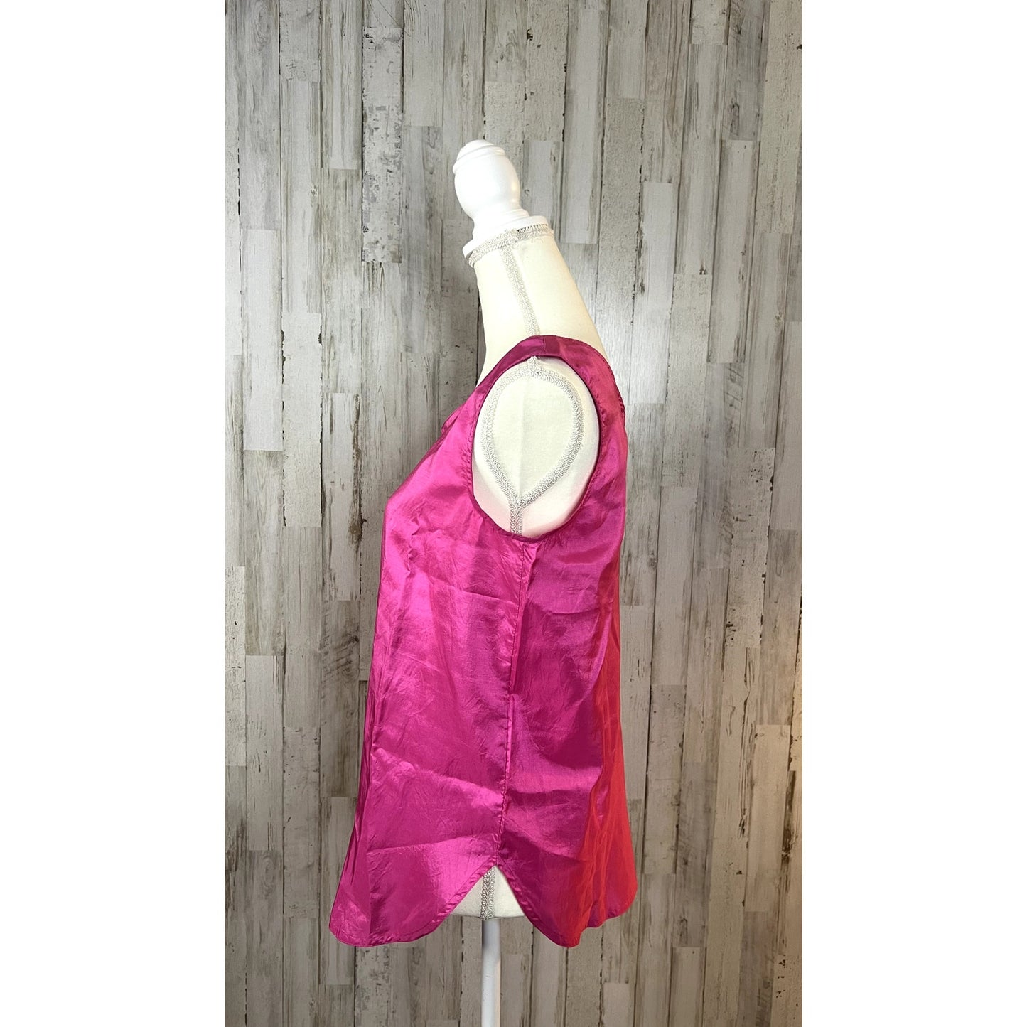 Vintage Leslie Fay Options Women's Sleeveless Hot Pink Tank Top Size 10