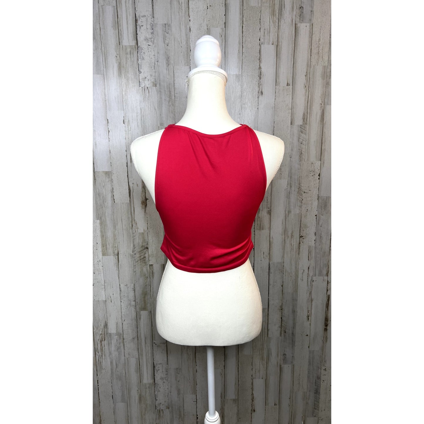 Free People Intimately FP Boat Neck Brami Bright Red Cropped Tank Size Small