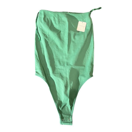 NWT Free People Green Strapless Thong Body Suit Size M-L