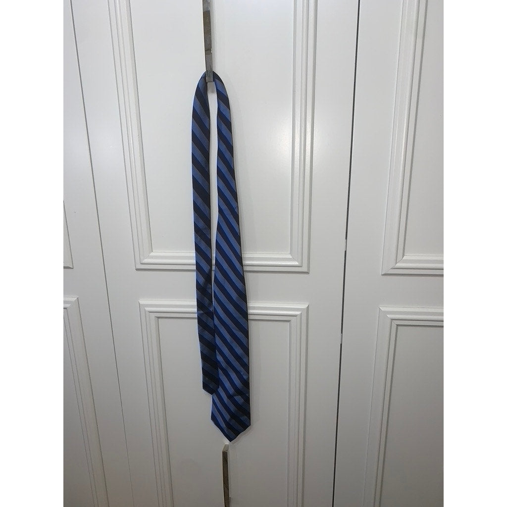 Brooks Brothers Men's Blue Striped Silk Designer Tie Classic Length