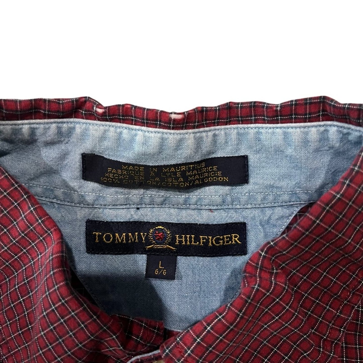 Tommy Hilfiger Men's Checkered Long Sleeve Button Down Shirt Size Large