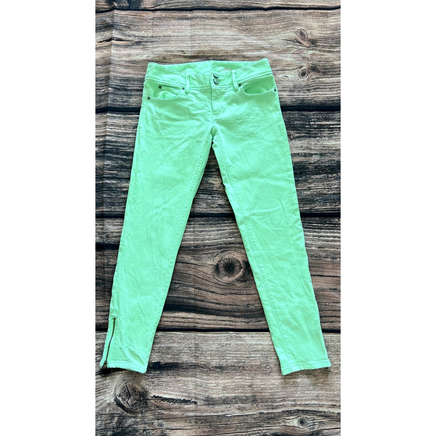 Lilly Pulitzer Women's Skinny Ankle Zip Jeans Green Size 0