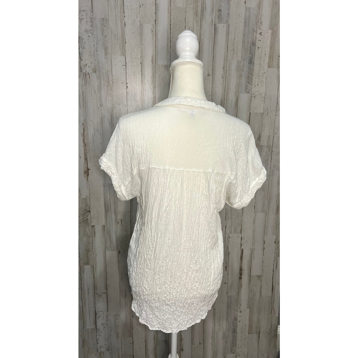 Jane & Delancey Women's Cap Sleeve Gauze Blouse White Size Small Casual Summer