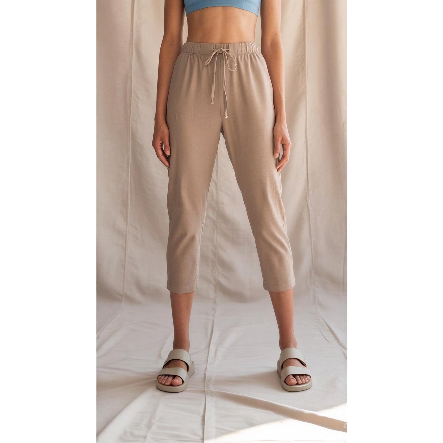 Eileen Fisher Womens Size Large Pink Cropepd Wide Leg Pants Lounge Travel