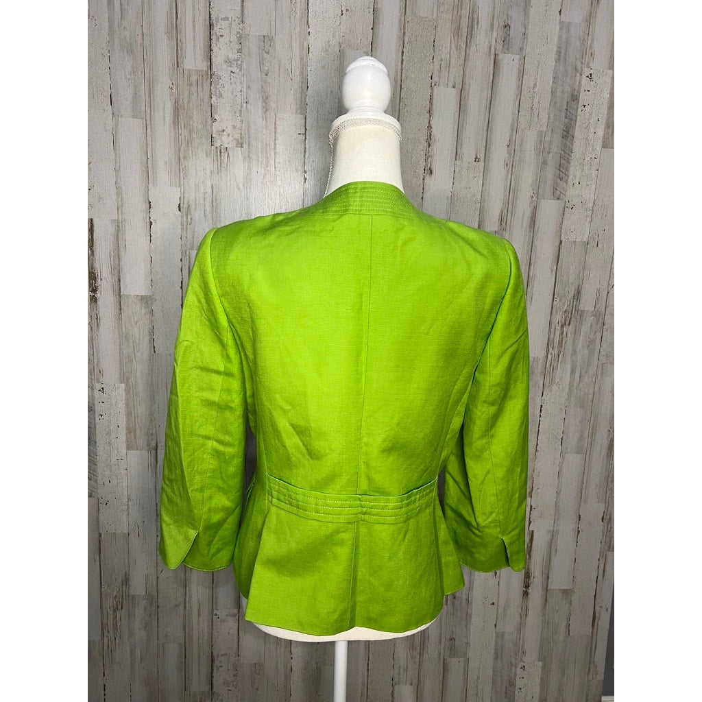 Alex Marie Women's Lime Green Jacket Silver Buttons Size 6 Casual