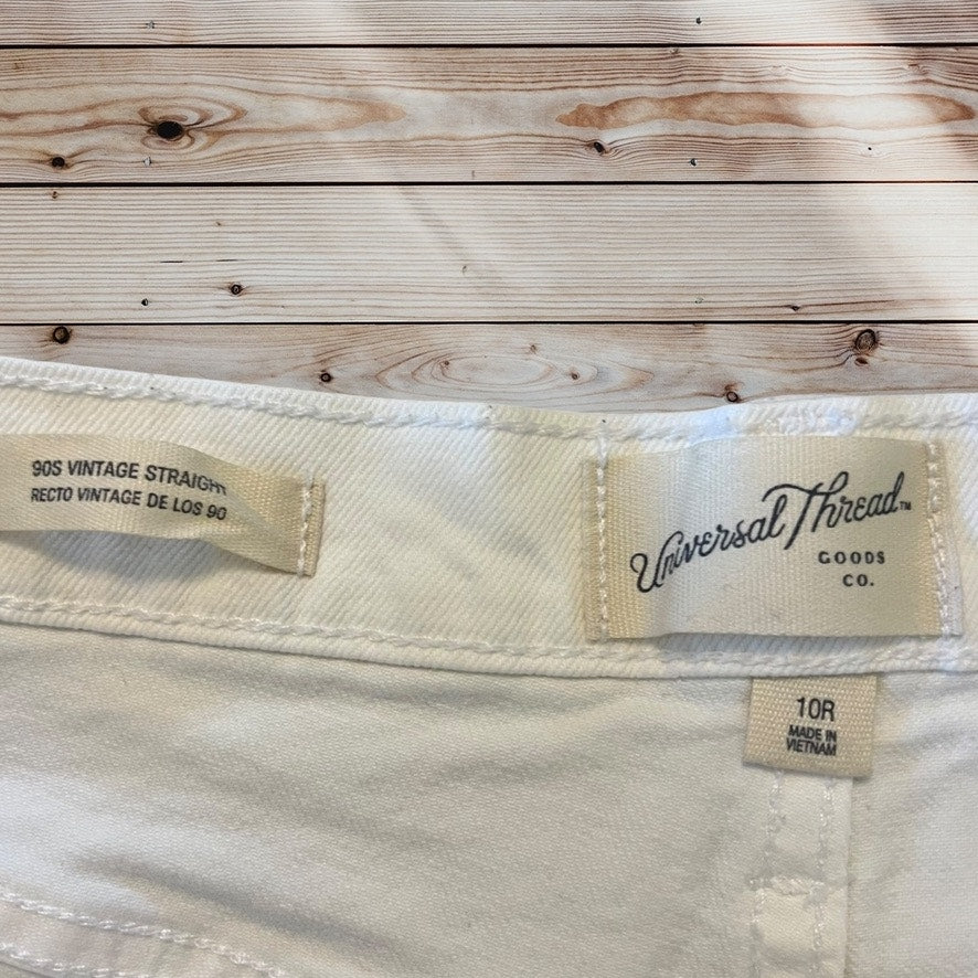 Universal Thread Women's Size 10 White High-Rise 90s Vintage Straight Jeans