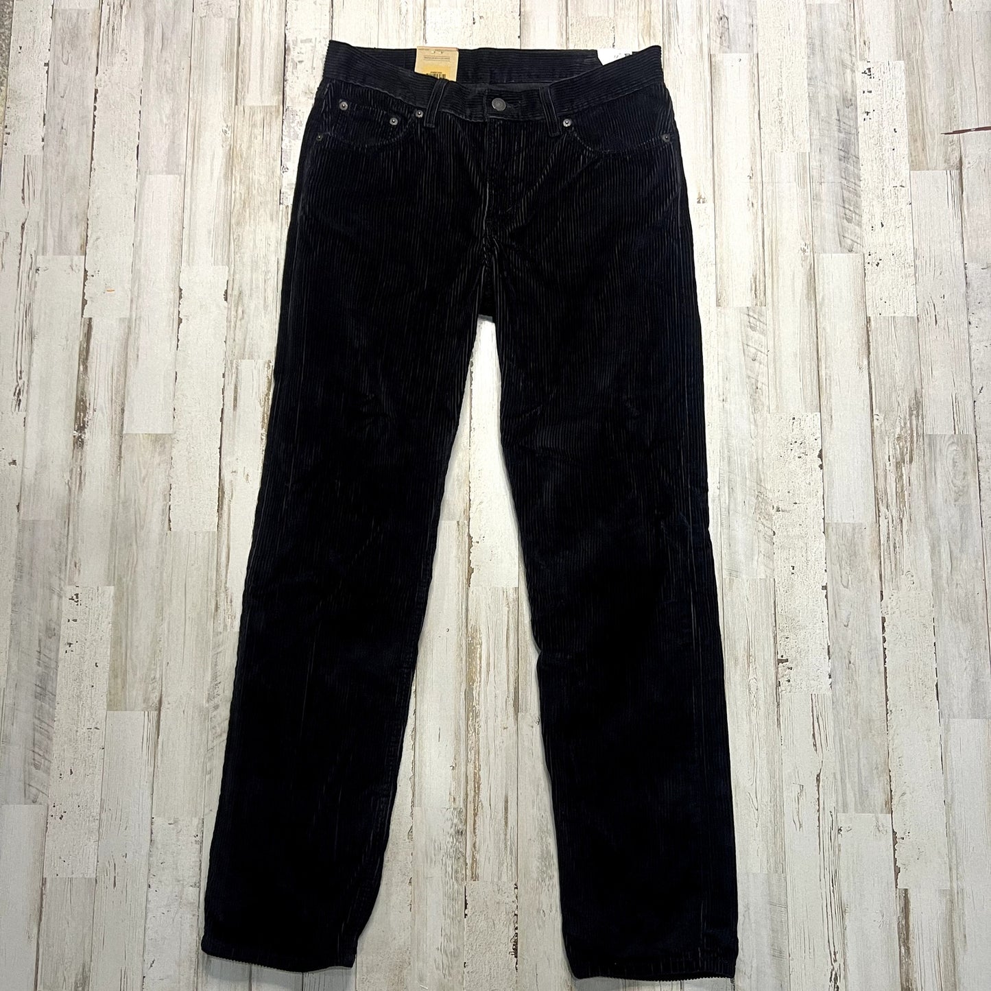 NWT Levi's Men's Size 29x30 Black Straight Leg Wide Wale Corduroy Jeans