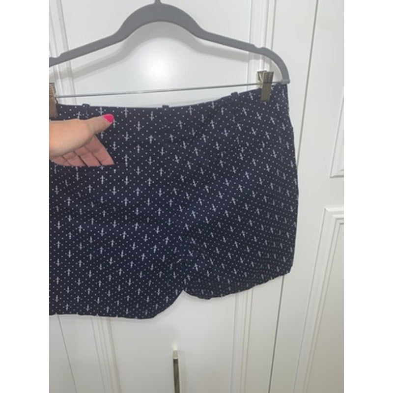 Talbots Women's Petite Size 14P Navy Anchor Print Bermuda Shorts