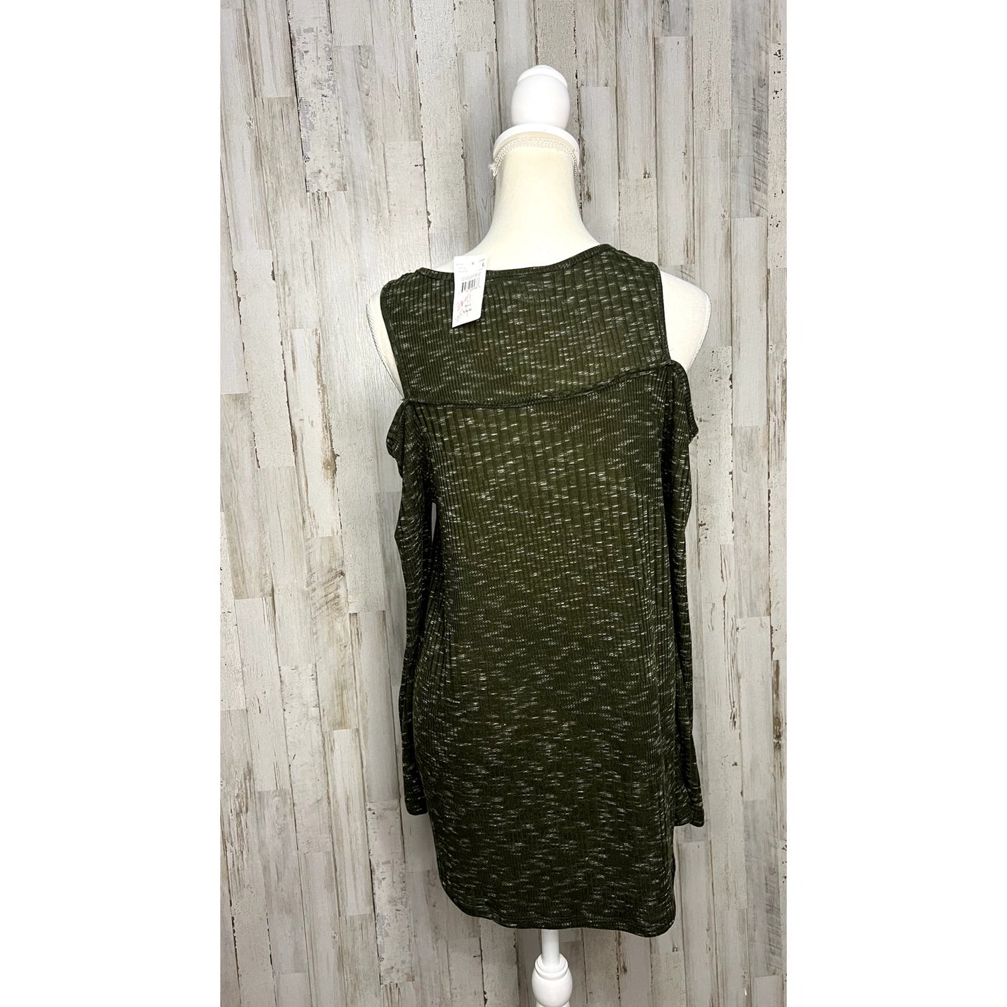 NWT Motherhood Maternity Cold Shoulder Blouse Green Sleeveless Size Large