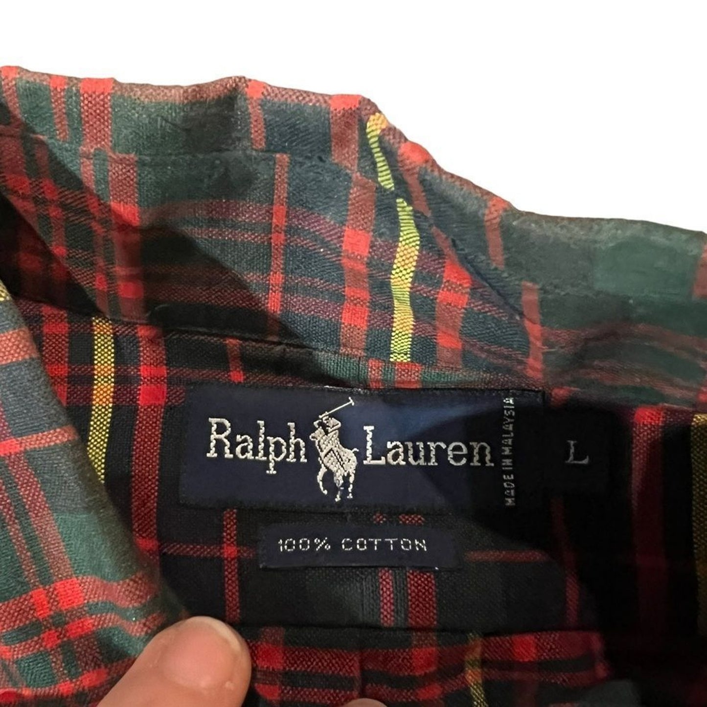 Ralph Lauren Shirt Mens Large Multicolor Tartan Plaid Button-Down Long Sleeve