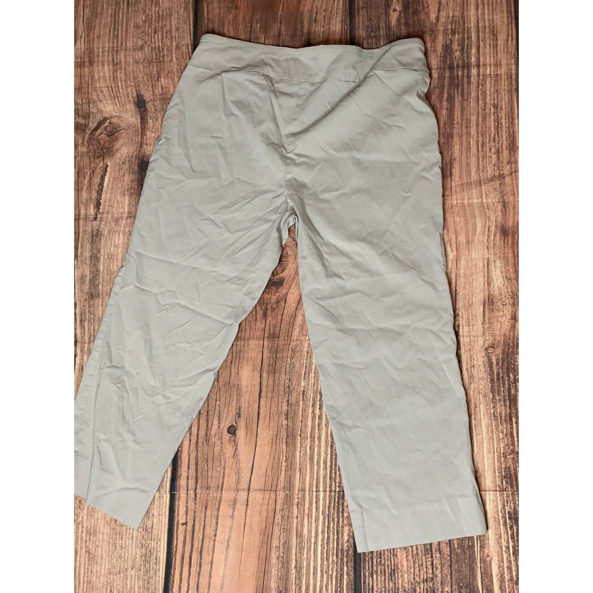 Zac & Rachel Womens Pants 18W Beige Stretch Capri Cropped Casual