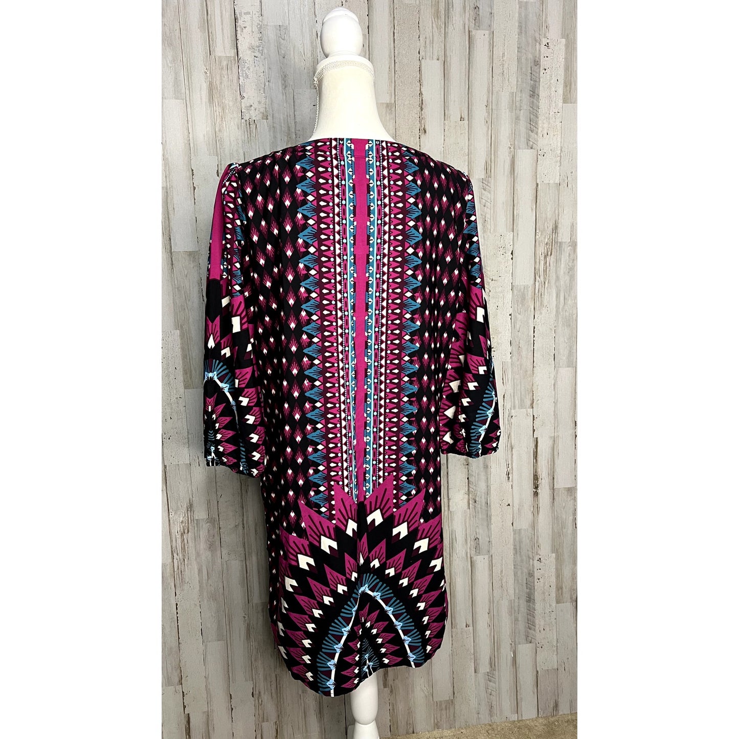 Fab'rik Women's Geometric Tunic Dress Size Large Multicolor