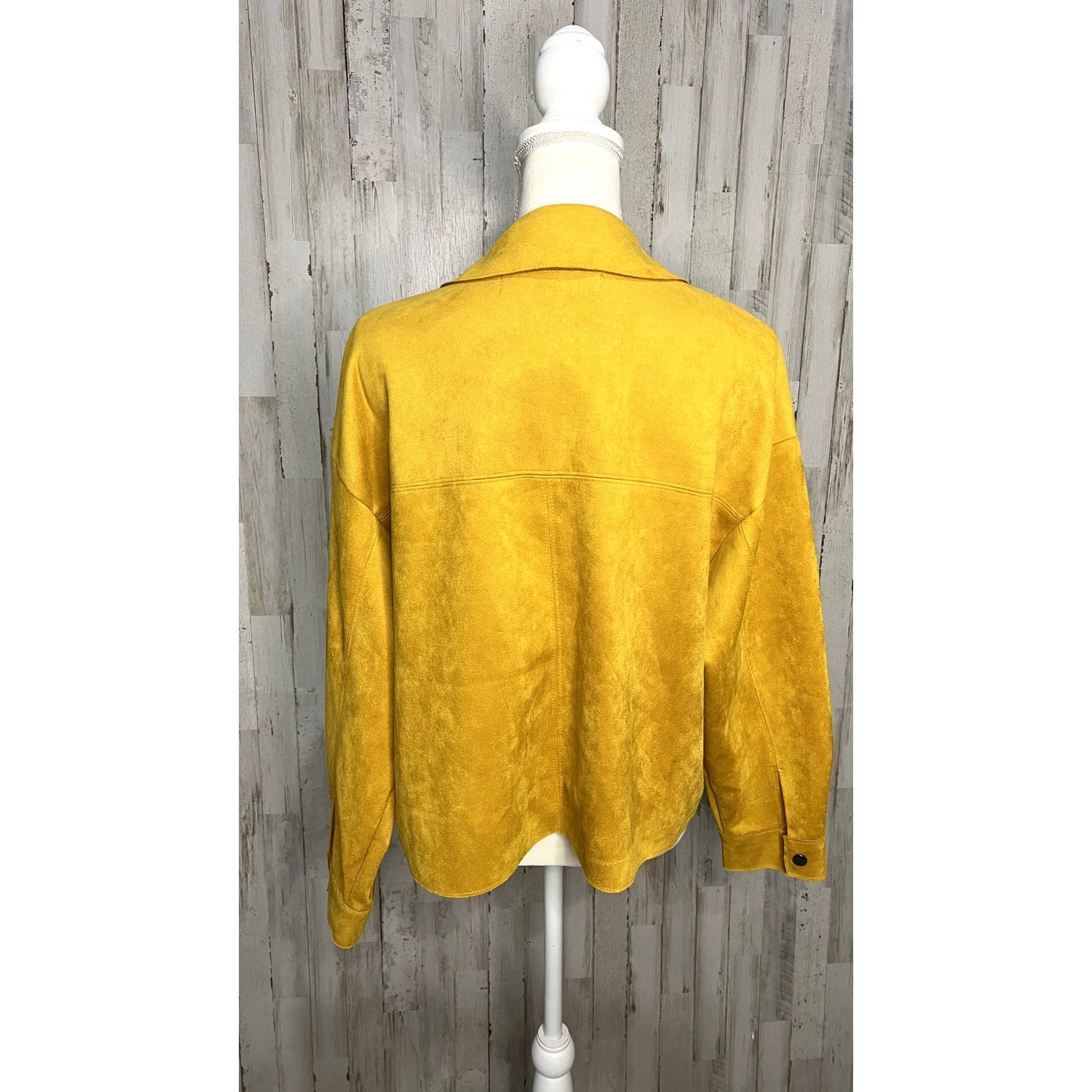 NWT Zara Women's Mustard Yellow Faux Suede Jacket Size Medium