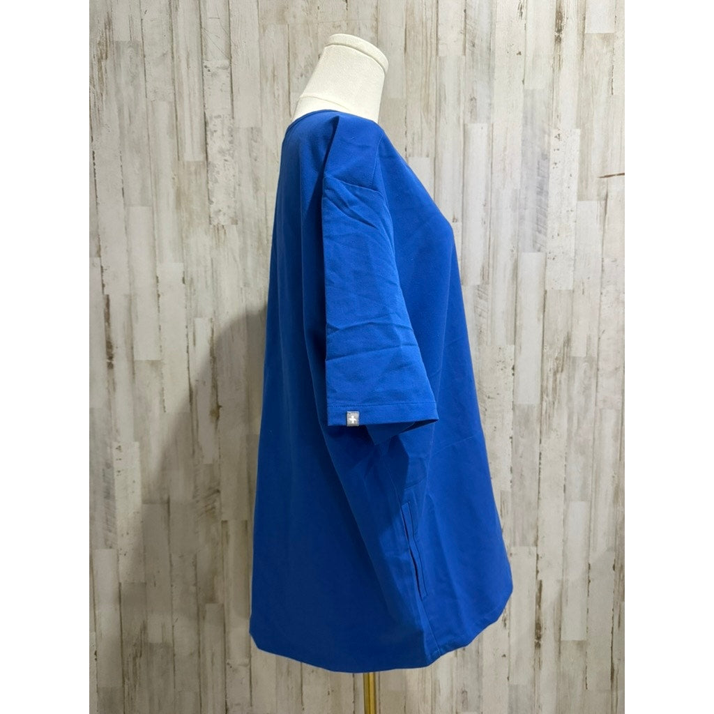 Figs Men's V-Neck Scrub Top Blue Short Sleeve Size XXL Workwear