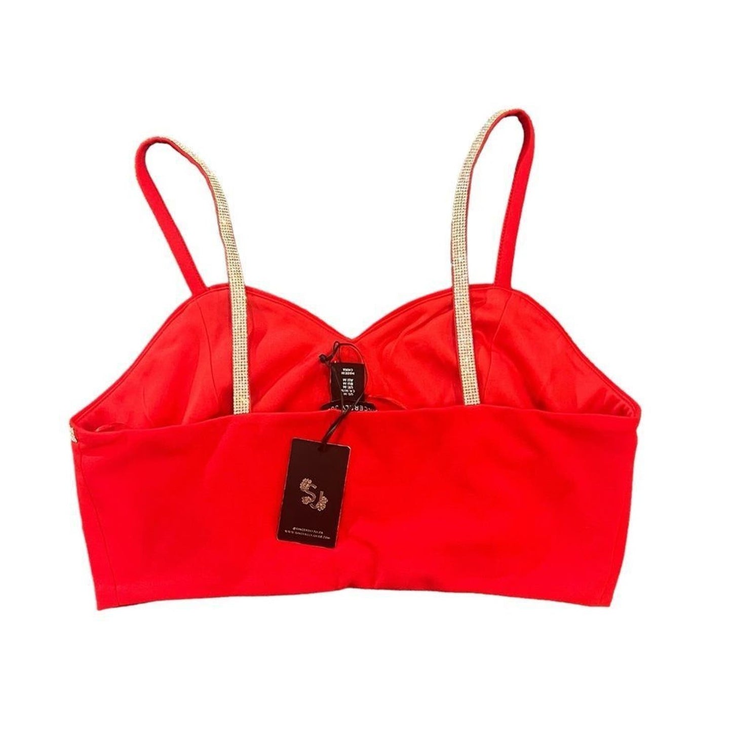 NWT Sincerely Jules Red Crop Top Bedazzled Size Medium