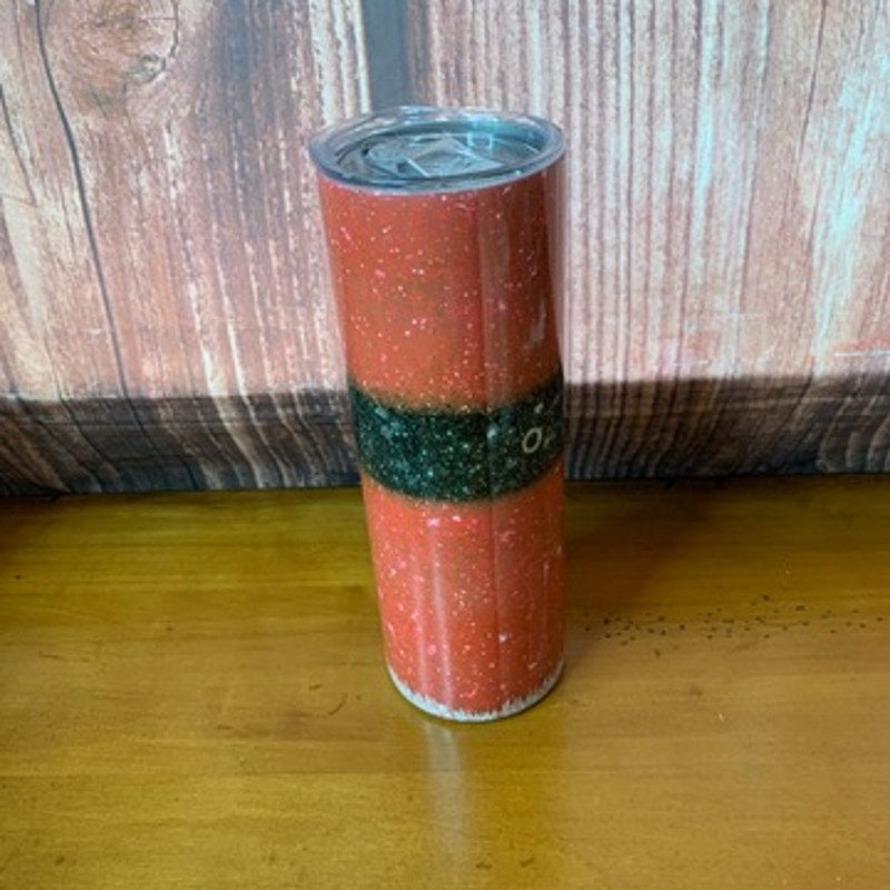 Santa Suit Christmas Skinny Travel Tumbler Cup Red/White
