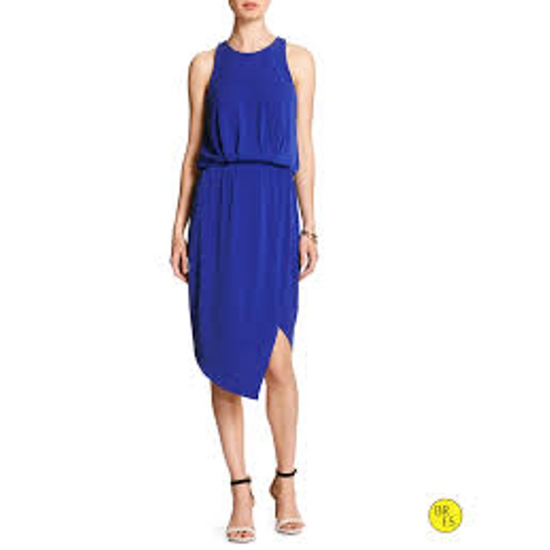 NWT Banana Republic Women's Asymmetrical Hi-Low Dress Blue Sleeveless Size 0