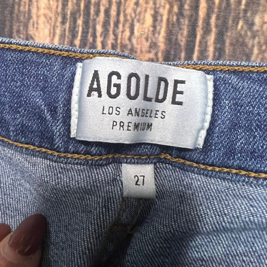 Agolde Women's Skinny Jeans Size 27 Blue Medium Wash Frayed Hem