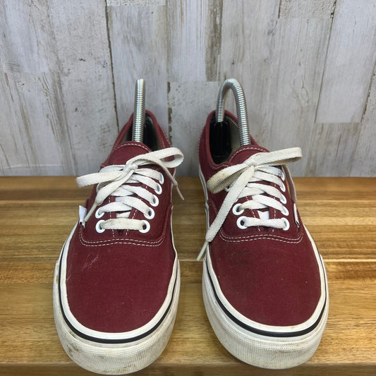 Vans Authentic Maroon/White Lace-Up Low Top Sneakers - Men's 7 / Women's 8.5