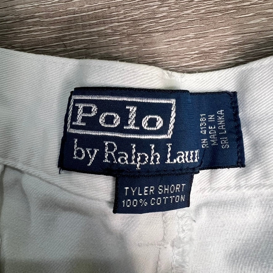 Ralph Lauren Men's Chino Shorts Size 36 White Pleated Casual