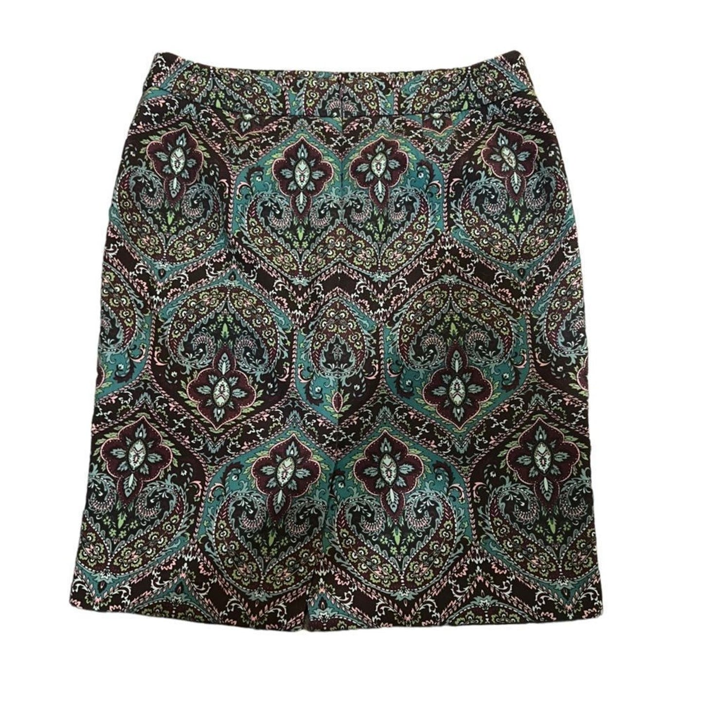 Talbots Women's Size 10P Paisley Knee Length Pencil Skirt