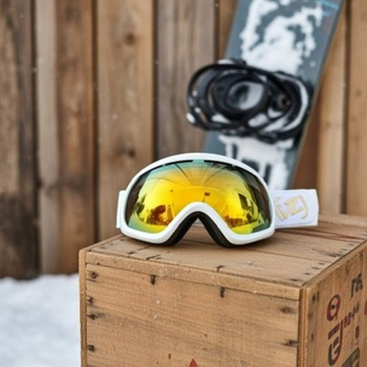 Von Zipper Snowboard Goggles Gold Lens White Strap Snowboarding