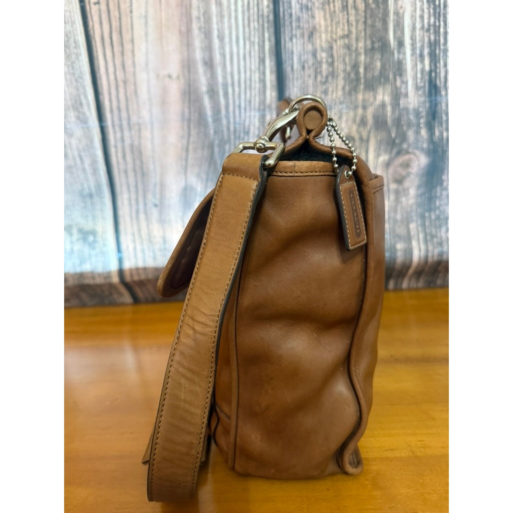 Vintage Coach Barclay Saddle Briefcase Brown Leather Unisex Bag