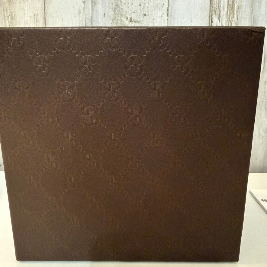 Gucci Firenze 1921 Embossed Brown Monogram Gift Presentation Box w/ Lid