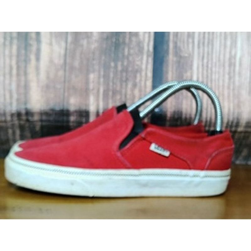 Vans Classic Slip-On Skate Shoes Red Unisex Men 5.5 / Women 7